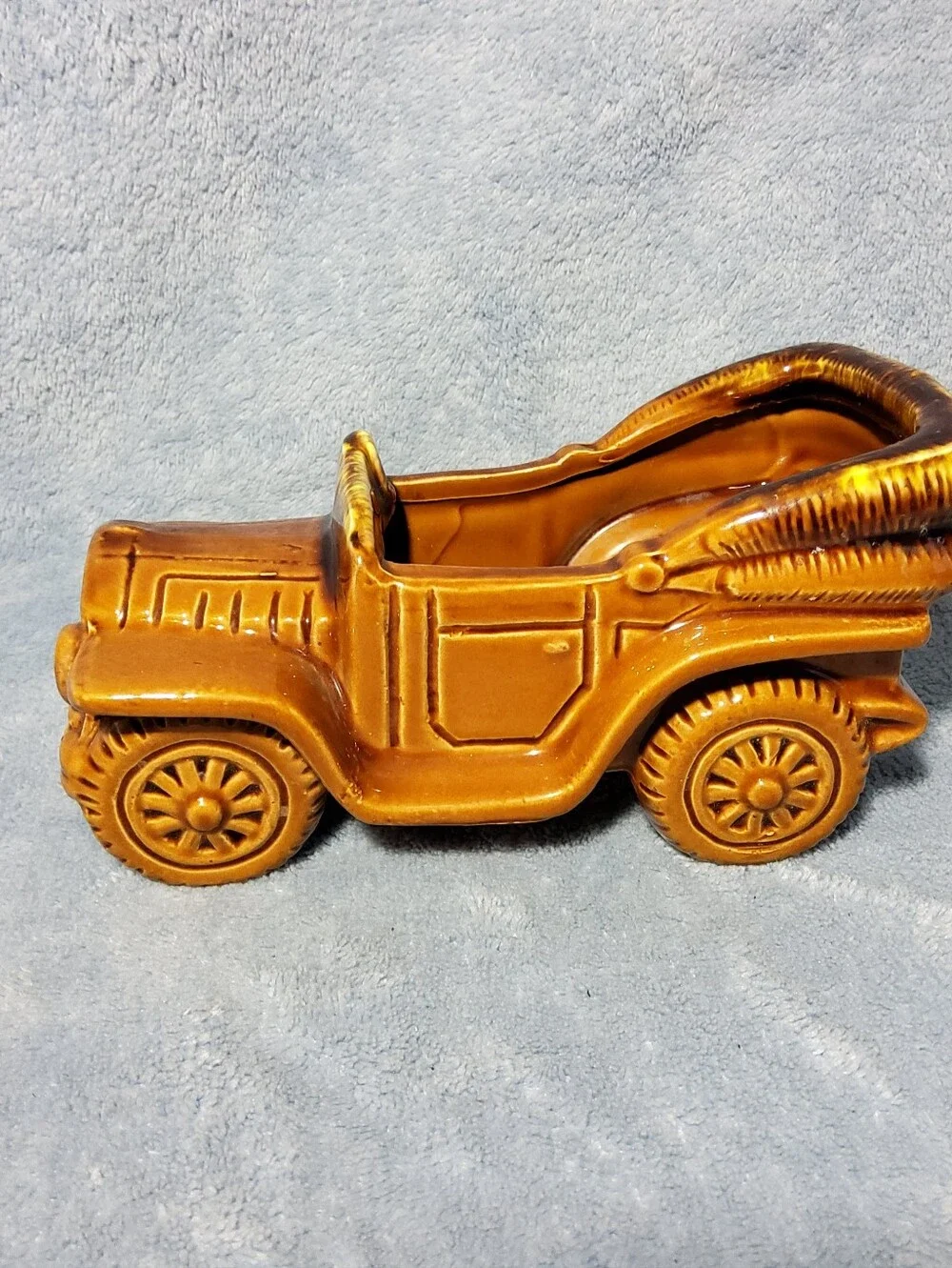 Vintage Relpo 2161 Ceramic Car Planter Old Timey Convertible Buggy Drip Glaze Ja